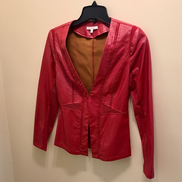 Jackets & Blazers - Faux leather jacket, Red